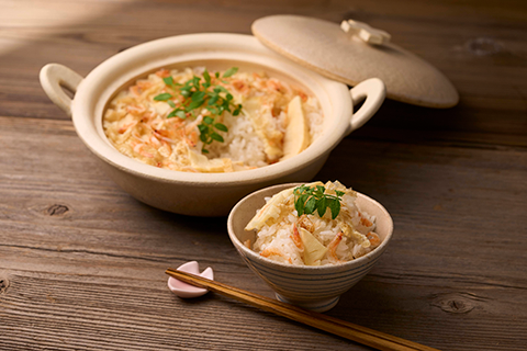 たけのこと桜海老の炊き込みご飯